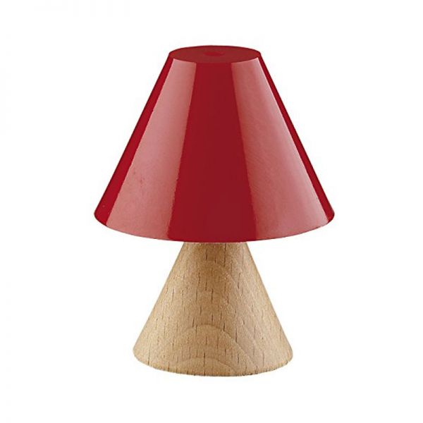 Kahlert 10452 rote Tischlampe mit Holzfuß 3,5V 1:12 für Puppenhaus