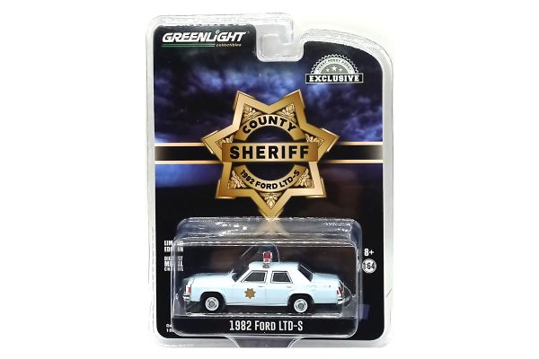 Greenlight 30304 Ford LTD-S &quot;County Sheriff&quot; hellblau 1982 - Exclusive Maßstab 1:64 Modellauto