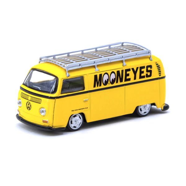 Tarmac T64S-010-ME1 Volkswagen T2 Panel Van "Mooneyes" gelb Maßstab 1:64 Modellauto Schuco
