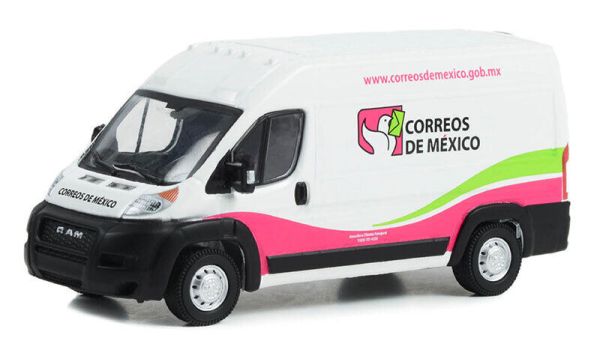 Greenlight 53050-F RAM Promaster 2500 Cargo High Roof "Correos de Mexico" weiss/pink 2021 - Route Ru