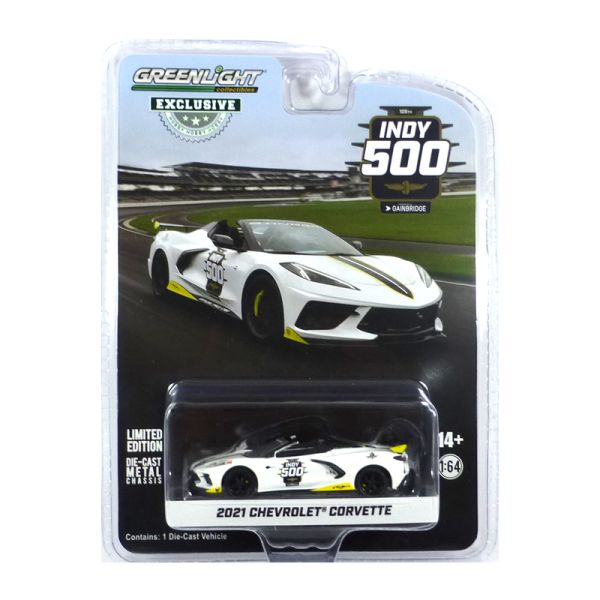 Greenlight 30291 Chevrolet Corvette Cabrio &quot;Indy 500&quot; weiss 2021 - Exclusive Series Maßstab 1:64 Mod