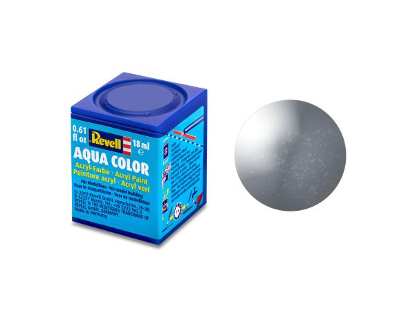 Revell 36191 Aqua Color eisen, metallic Modellbau-Farbe auf Wasserbasis 18 ml Dose