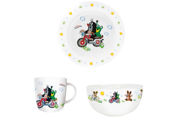 Trötsch Kindergeschirr Der kleine Maulwurf auf dem Motorrad